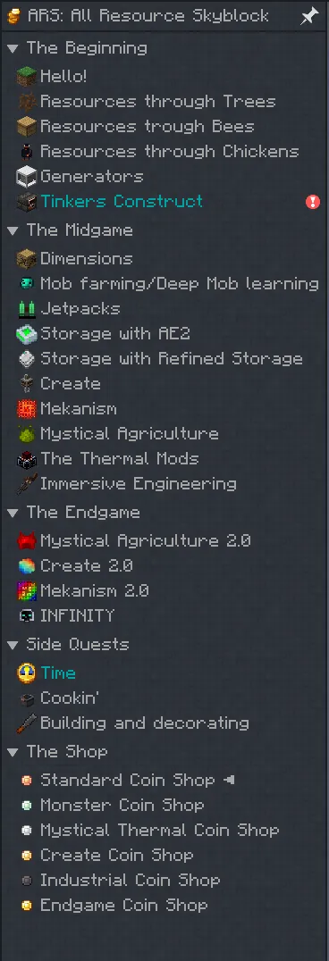 ARS: All Resource Skies, Модпаки, Minecraft