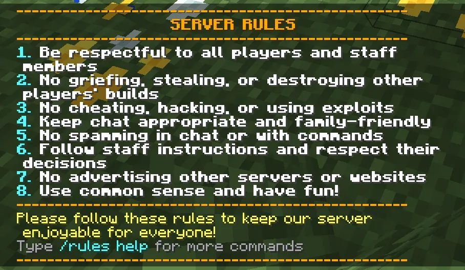 SimpleRulesPlugin — скриншот 1 (Плагины, Minecraft)