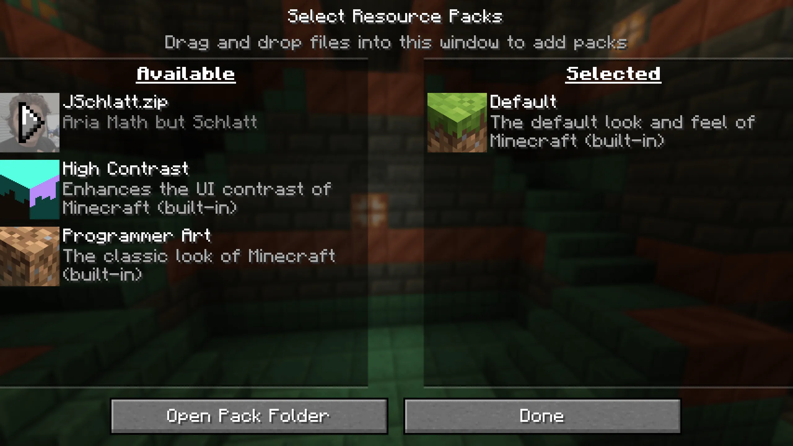 Aria JSchlatt, Текстуры, Minecraft