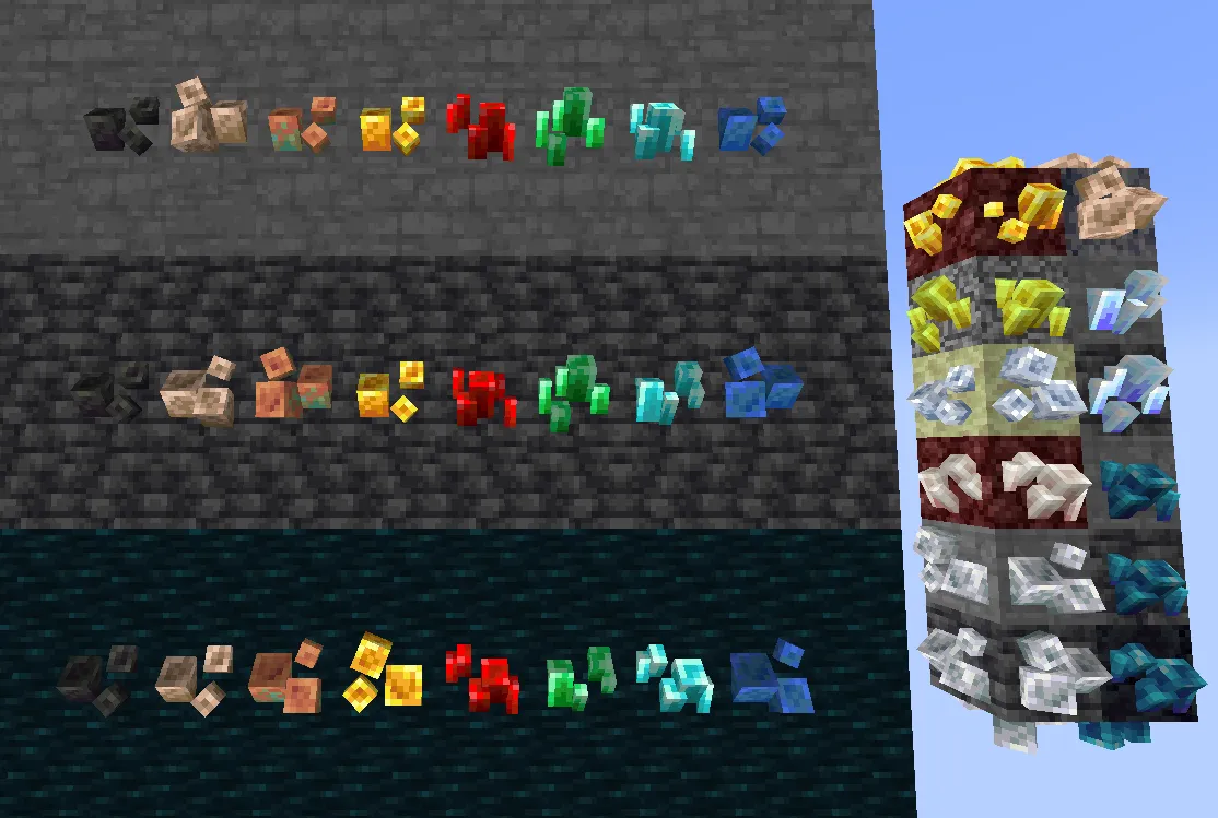 Triforged Fantasy Ores — скриншот 1 (Текстуры, Minecraft)