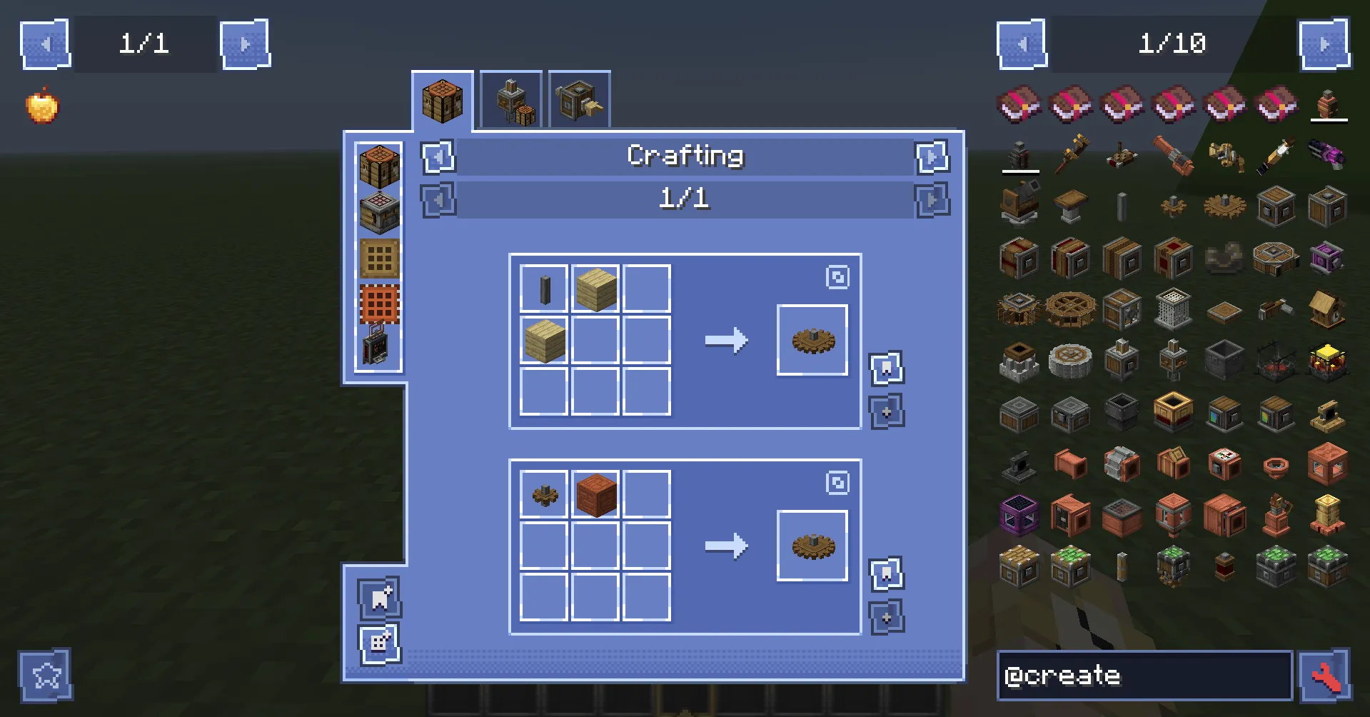 Create Style Interface, Текстуры, Minecraft