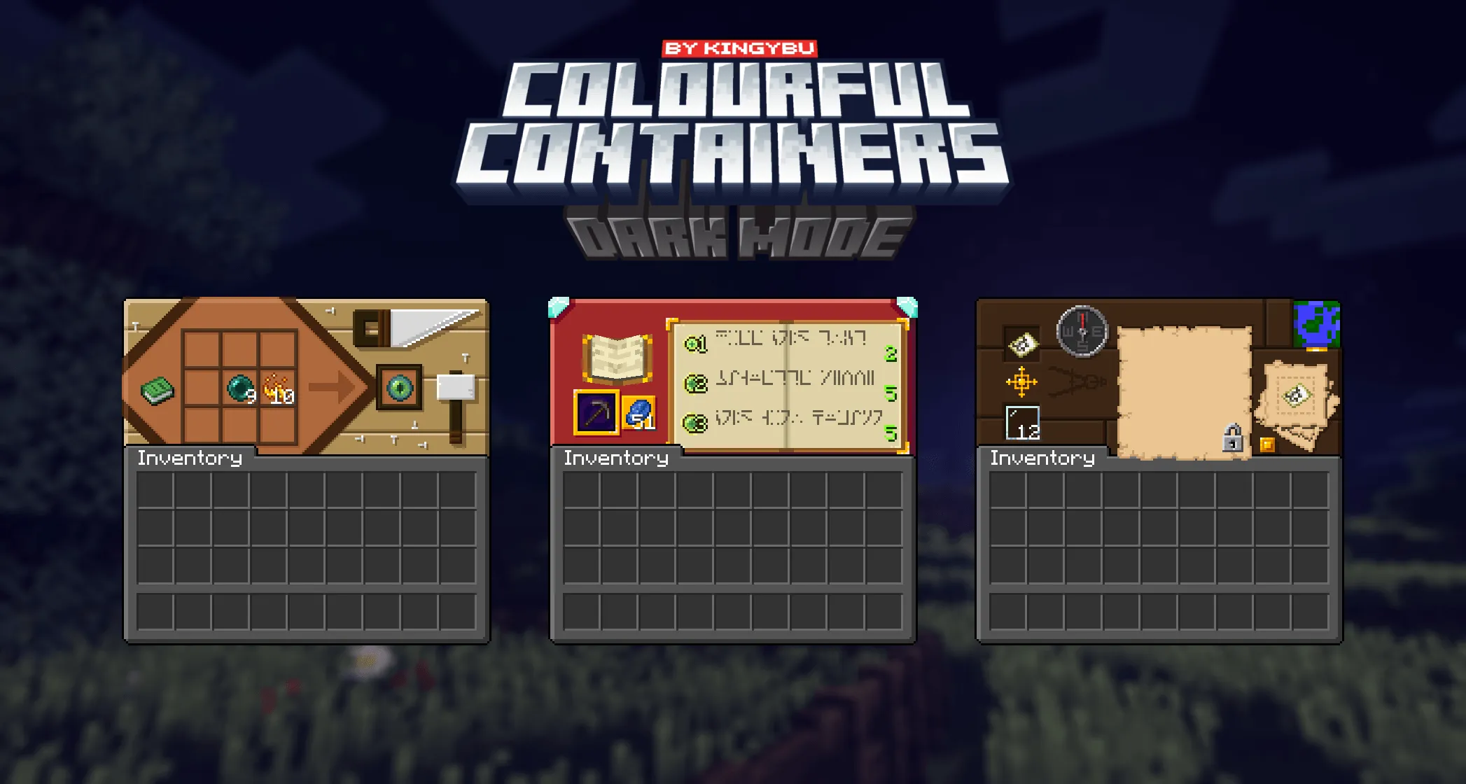 Mandalas GUI x Colorful Containers GUI Dark Mode — скриншот 1 (Текстуры, Minecraft)