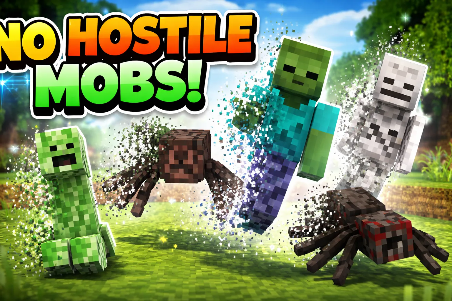 NoHostileMobs Addon — скриншот 1 (Аддоны, Minecraft)