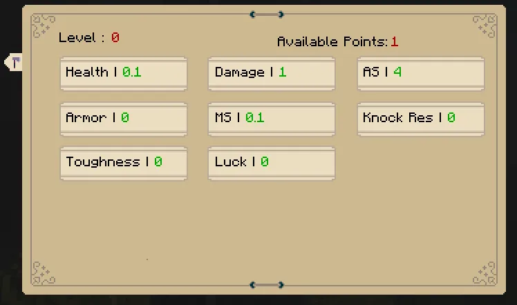 RPG Attribute System, Моды, Minecraft