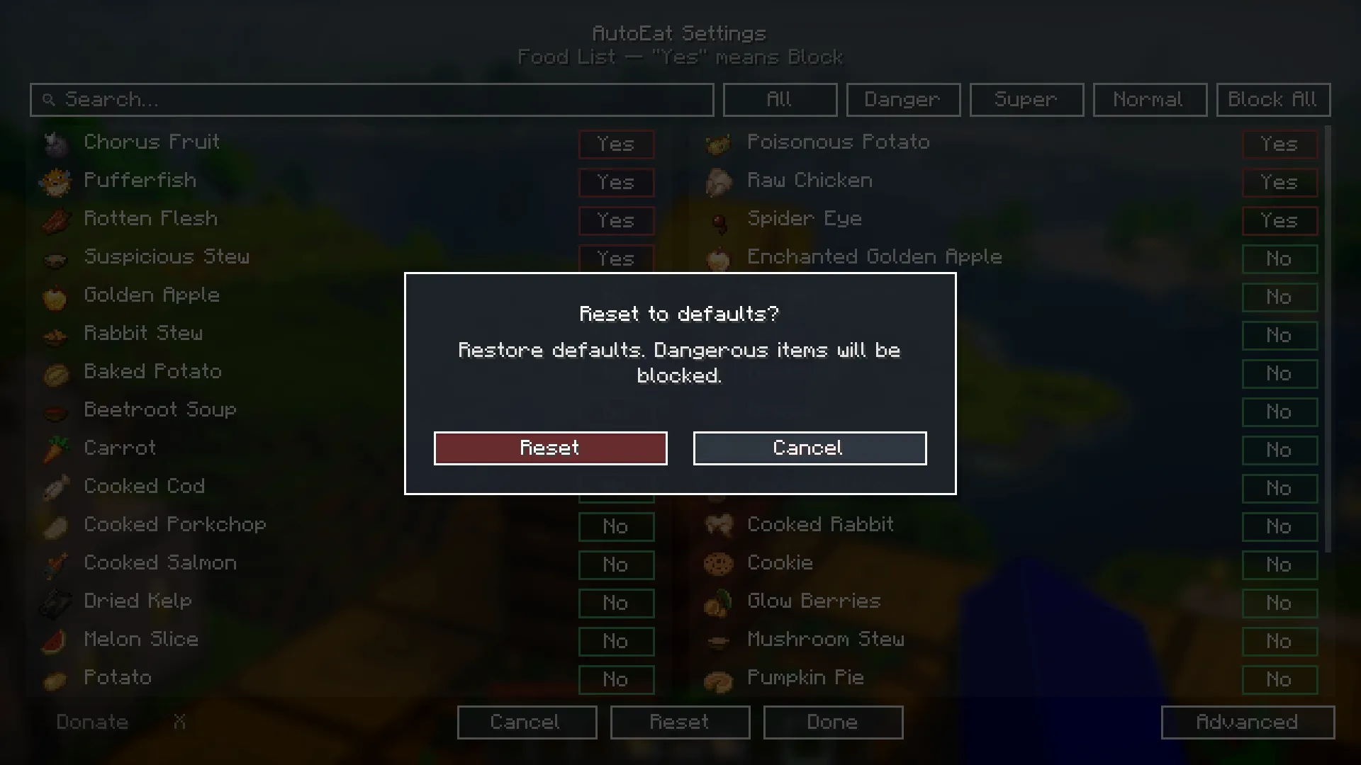 AutoEat, Моды, Minecraft