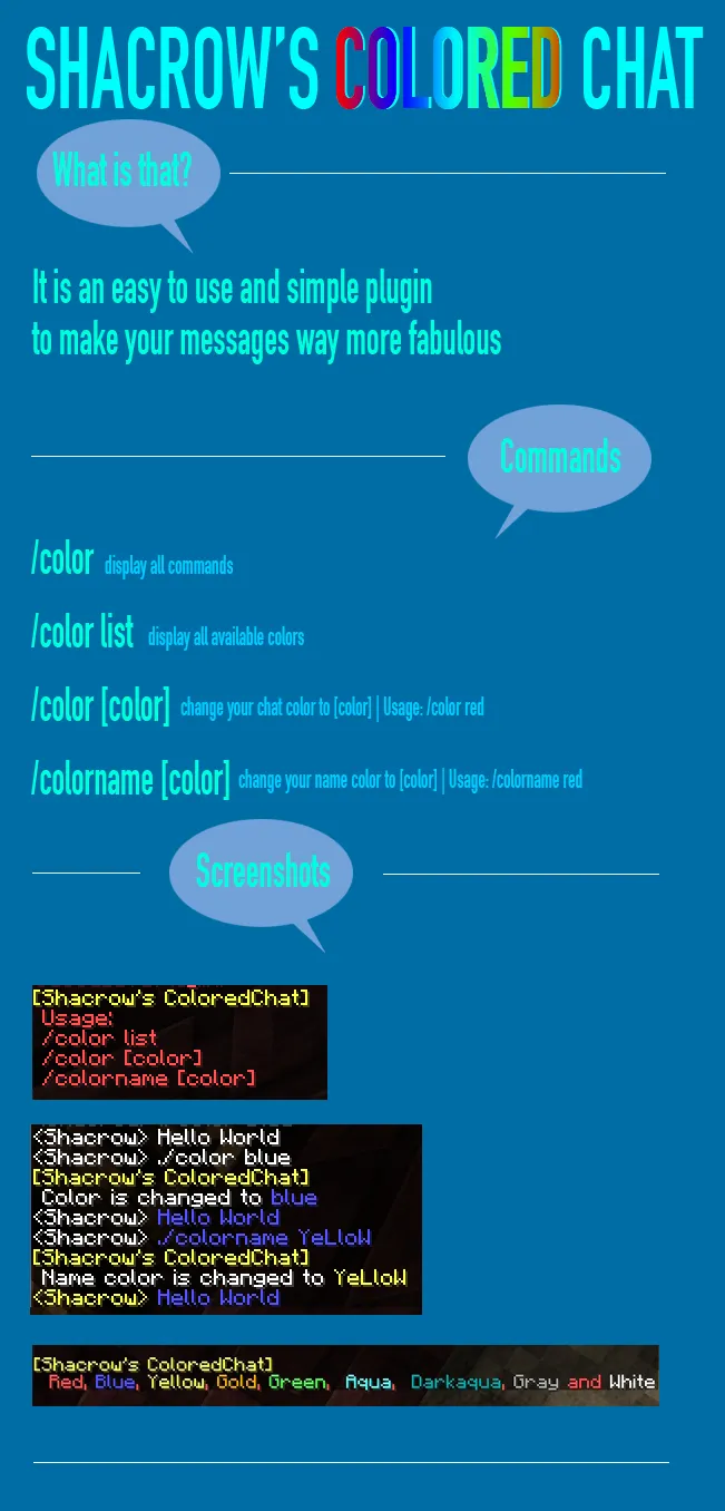 Shacrow's Colored Chat — скриншот 3 (Плагины, Minecraft)
