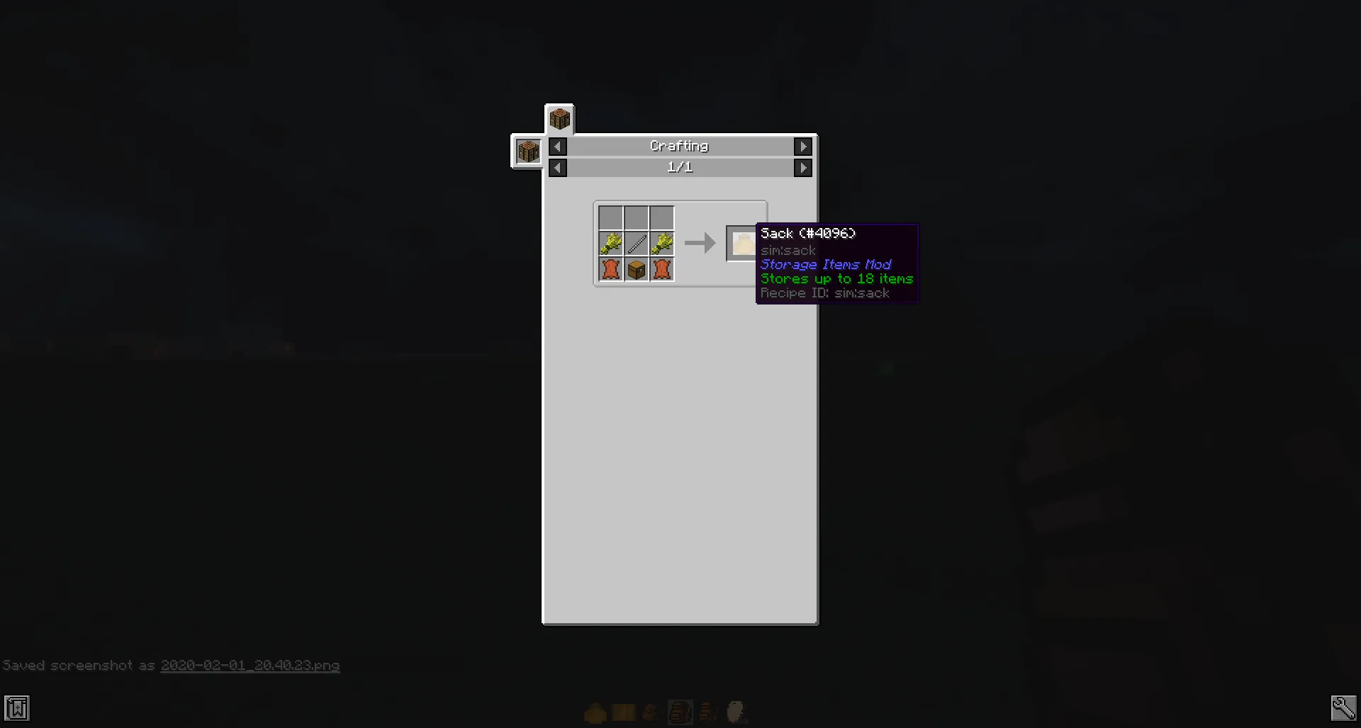 Storage Items Mod, Моды, Minecraft
