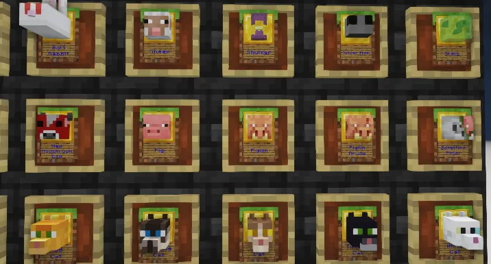 Trading Cards Resource Pack, Текстуры, Minecraft