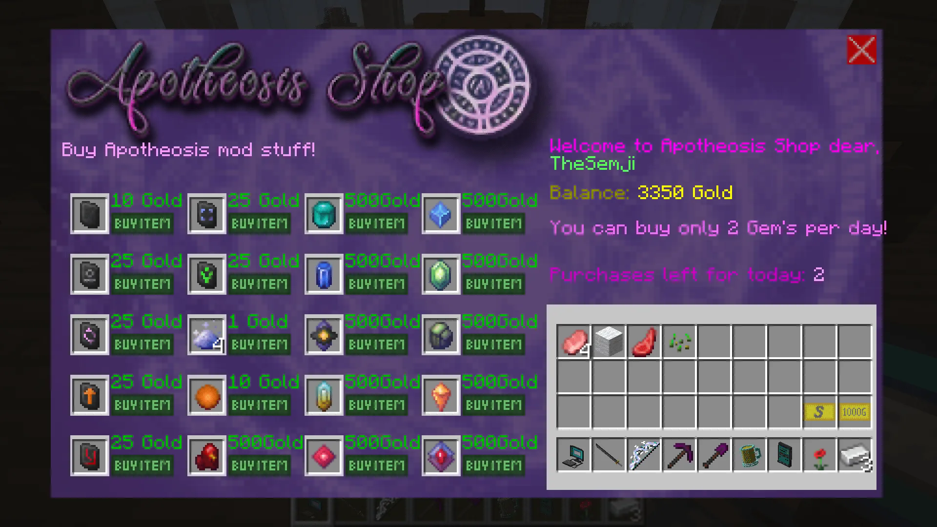 Semji Net, Моды, Minecraft