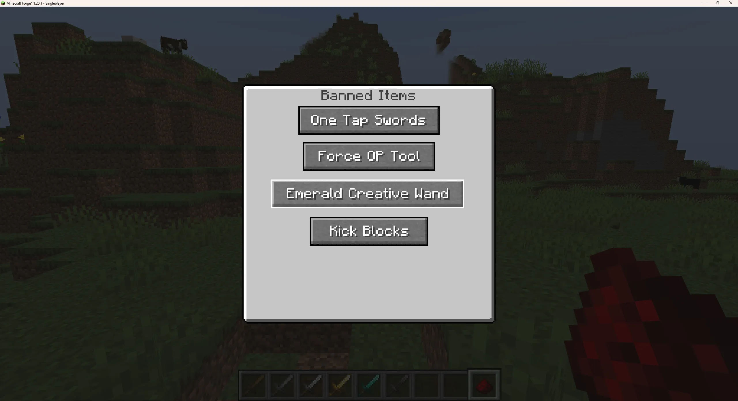 Banned Items, Моды, Minecraft
