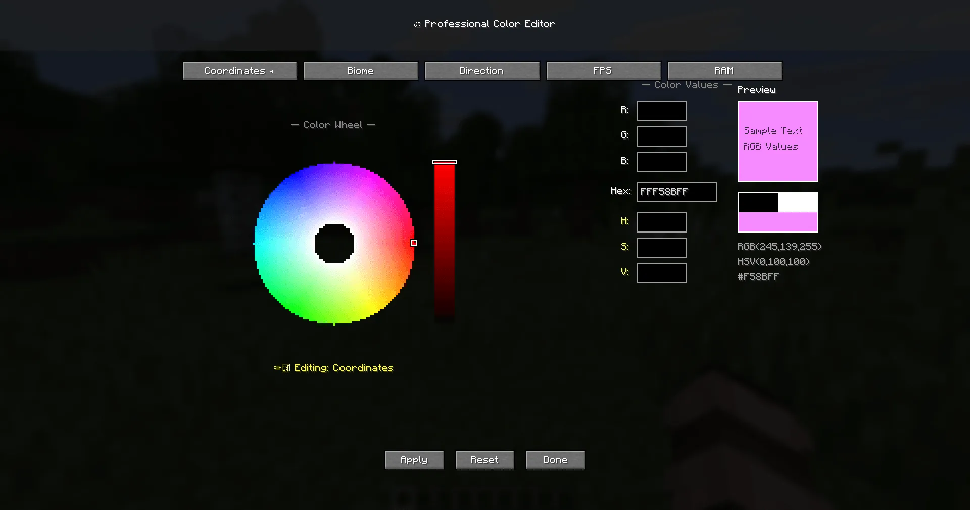 Valx' EssentialF3, Моды, Minecraft