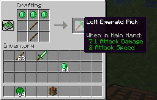 LoM Emerald Items, Моды, Minecraft