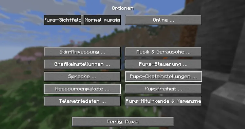 Pupspack, Текстуры, Minecraft