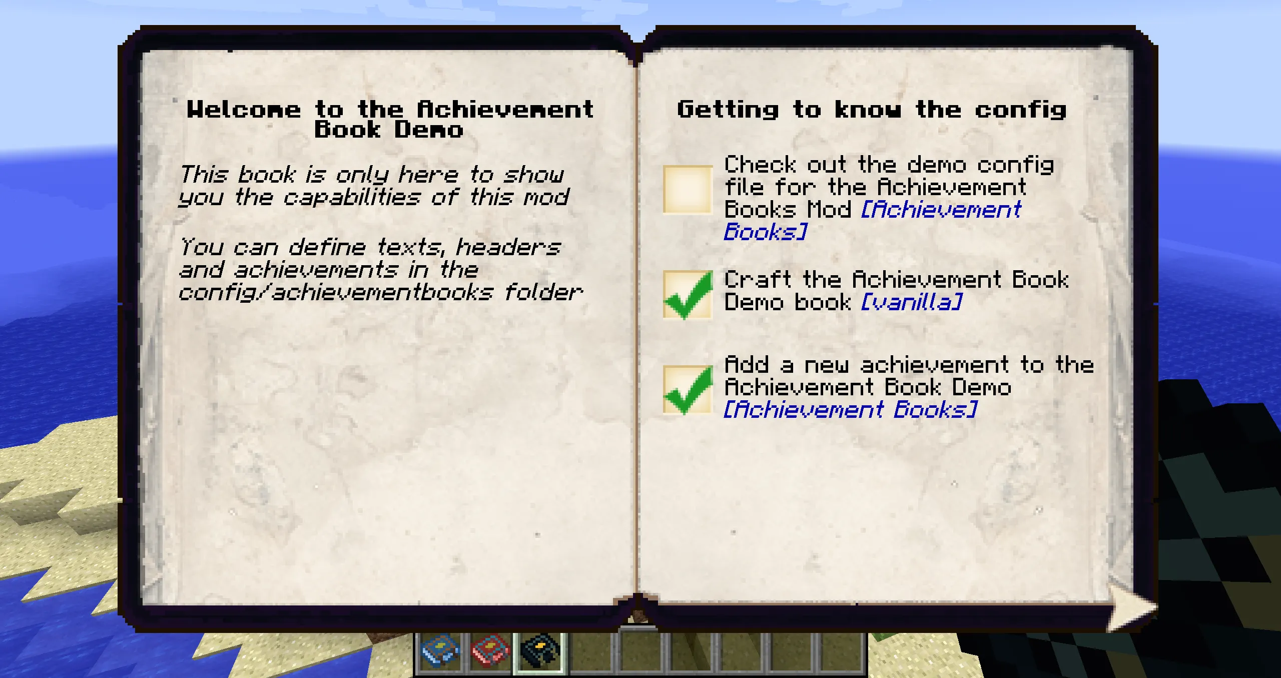 Achievement Books — скриншот 3 (Моды, Minecraft)