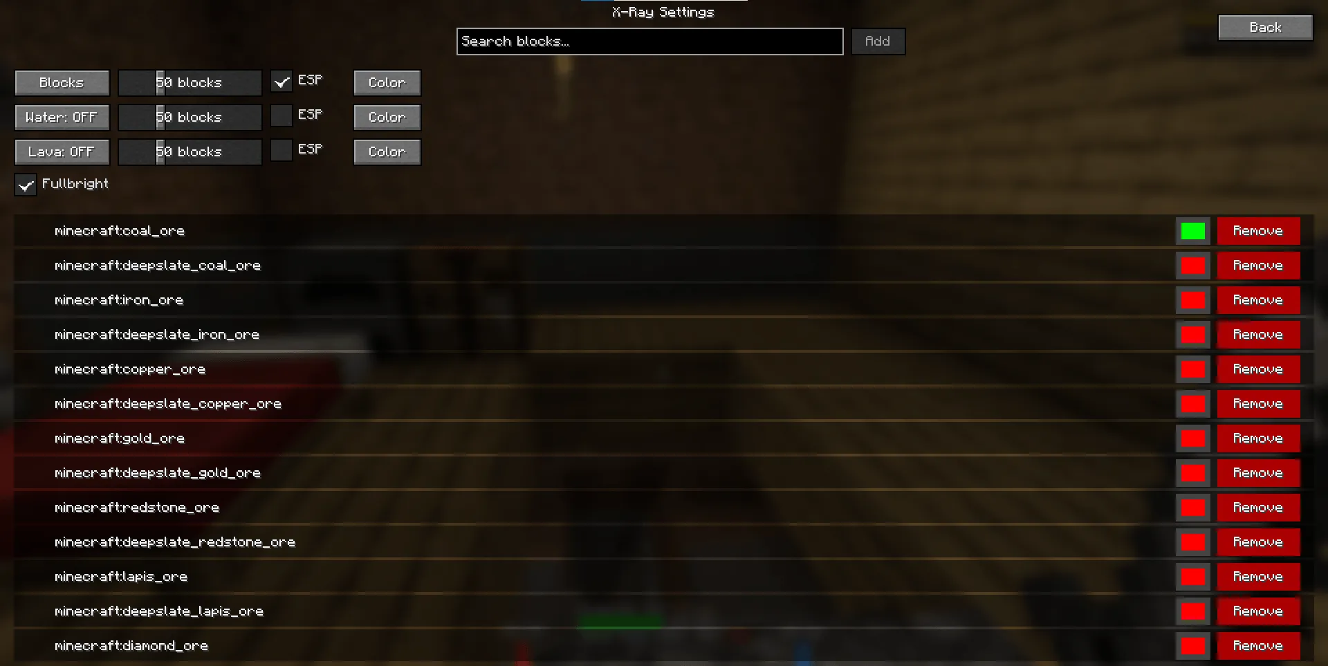 Madxray hacks, Моды, Minecraft