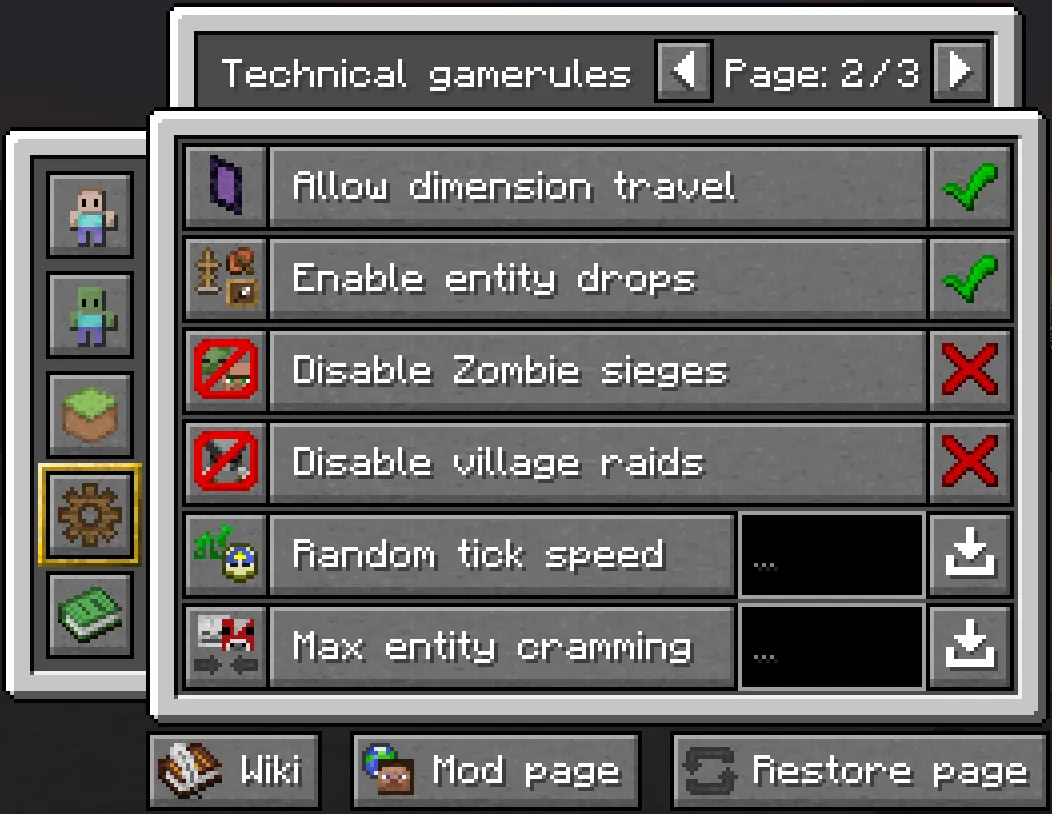 Rule Control (RC), Моды, Minecraft