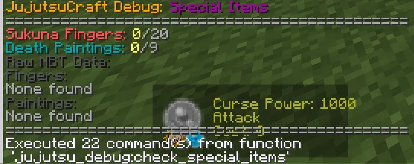 JujutsuCraft Debug Utilities — скриншот 7 (Дата-паки, Minecraft)
