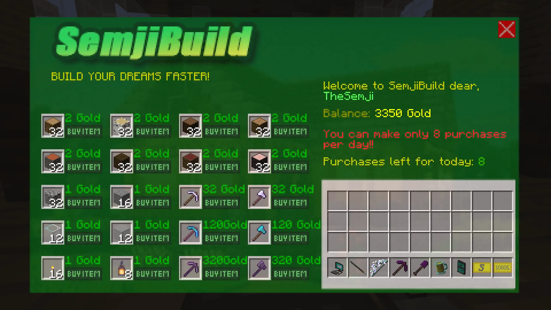 Semji Net, Моды, Minecraft