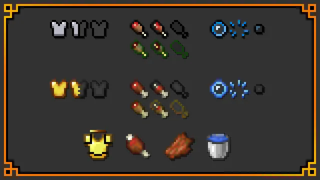 Recolored Survival Bars (RSB) [Gold] — скриншот 1 (Текстуры, Minecraft)