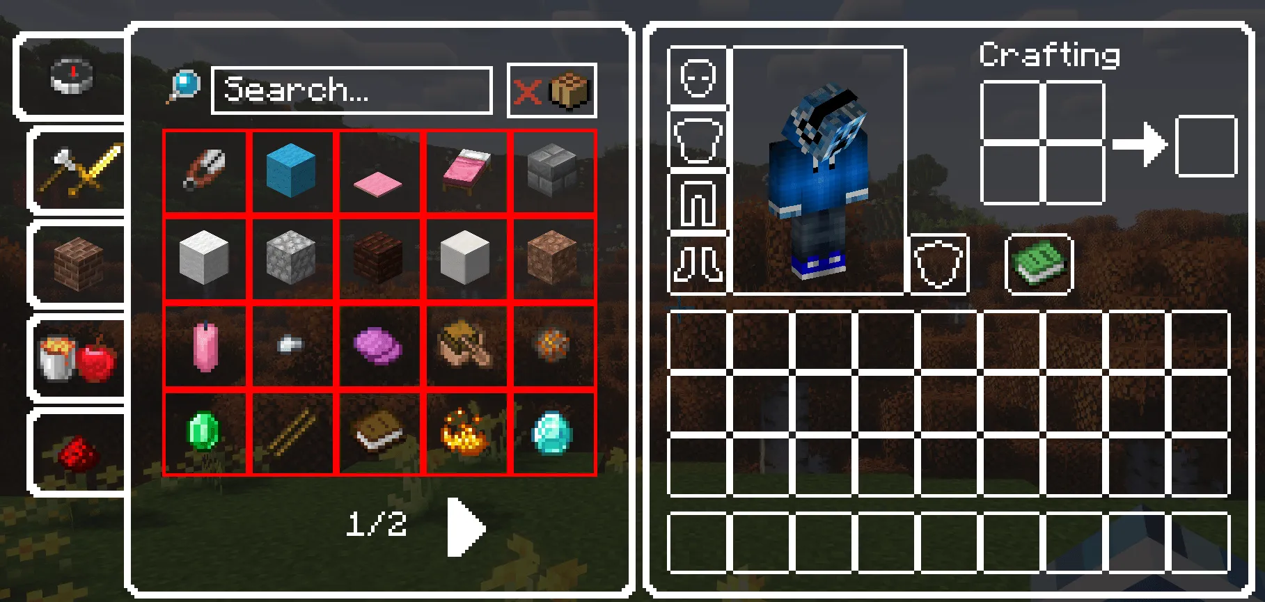 White border and transparent GUI and HUB — скриншот 4 (Текстуры, Minecraft)