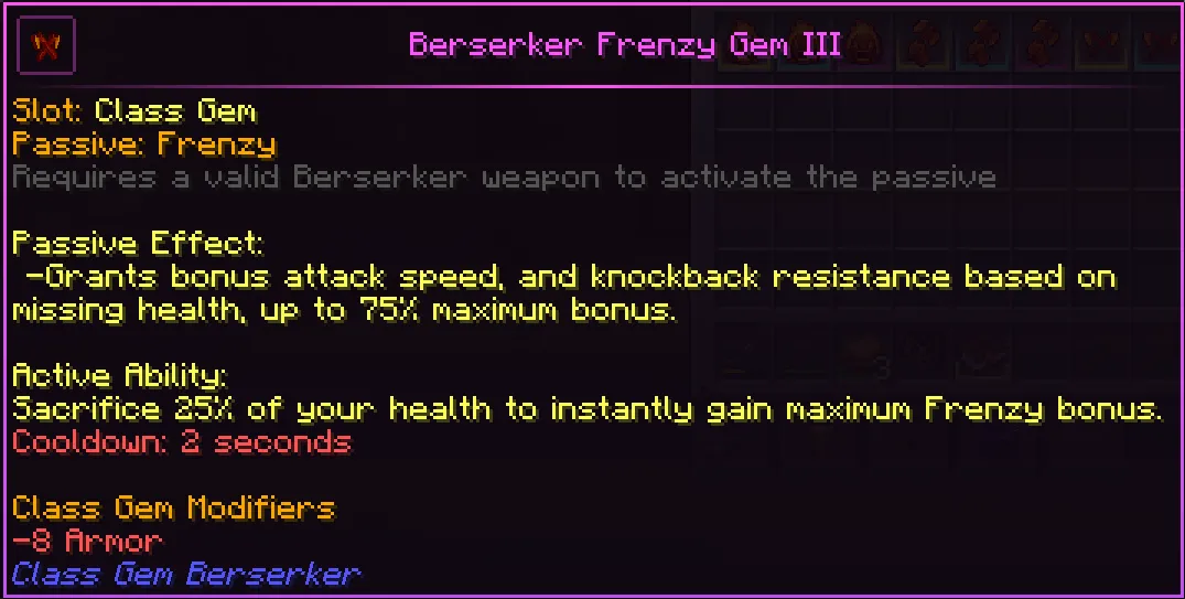 Class Gem: Berserker, Моды, Minecraft