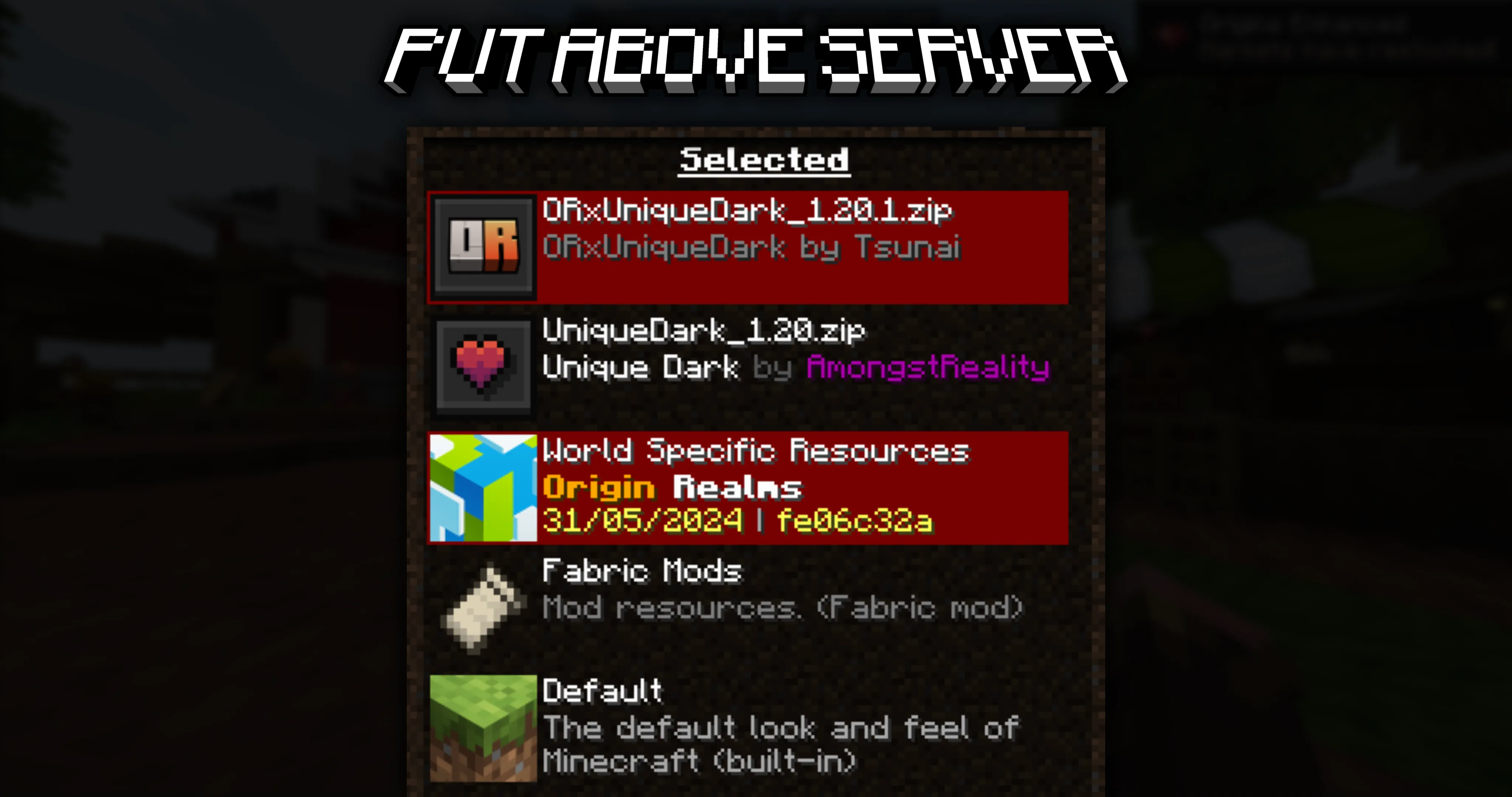 Origin Realms x Unique Dark, Текстуры, Minecraft