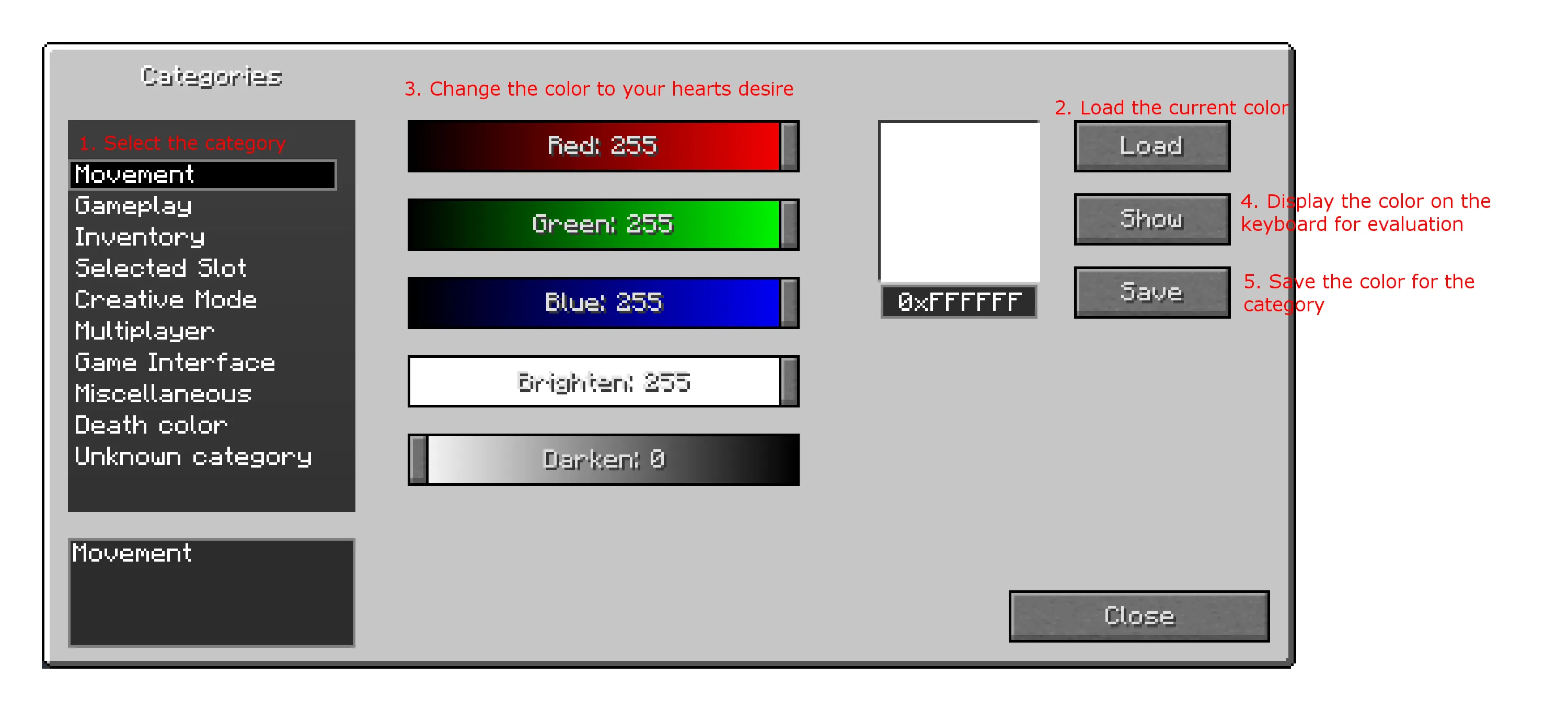 LogitechGLights, Моды, Minecraft