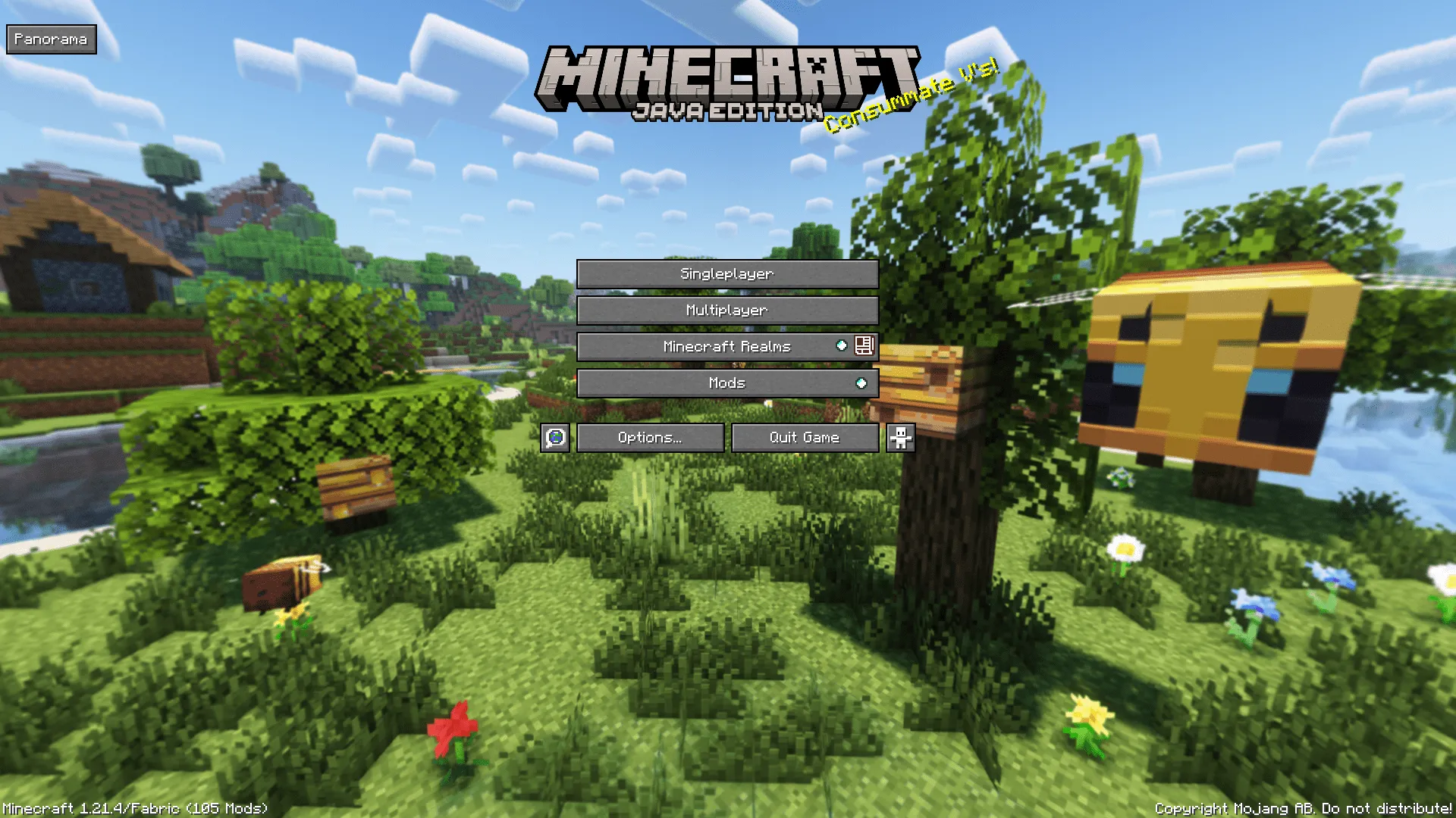 Buzzy Bees Panorama with Shaders — скриншот 1 (Текстуры, Minecraft)