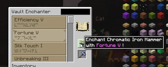 The Vault Tweaks, Моды, Minecraft