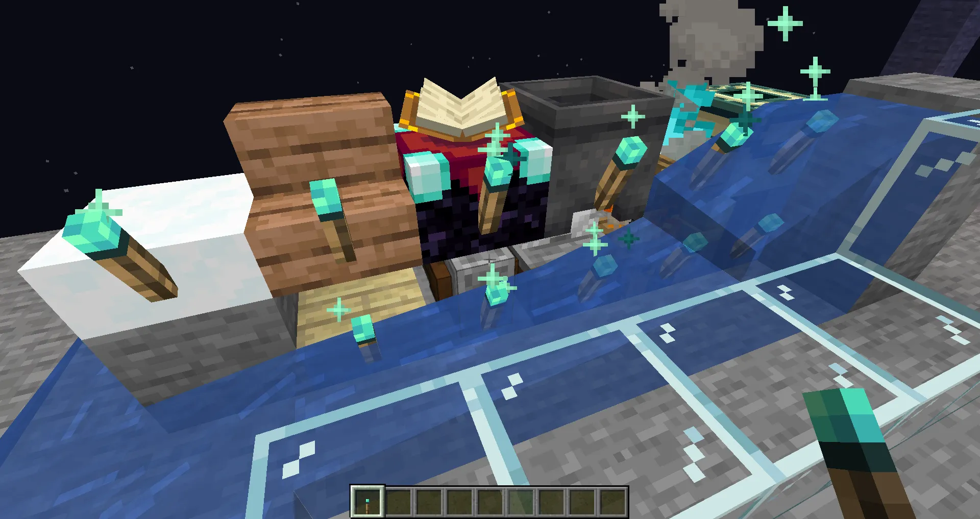 Torches in Water — скриншот 1 (Моды, Minecraft)