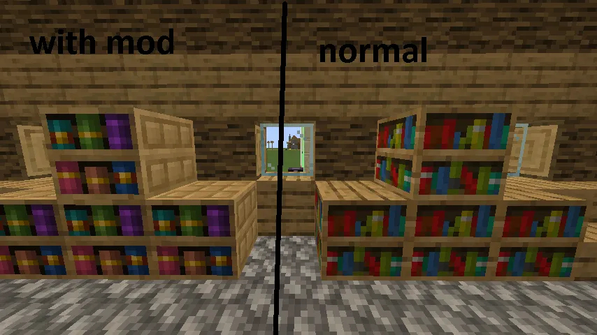 Better structure bookshelves, Моды, Minecraft