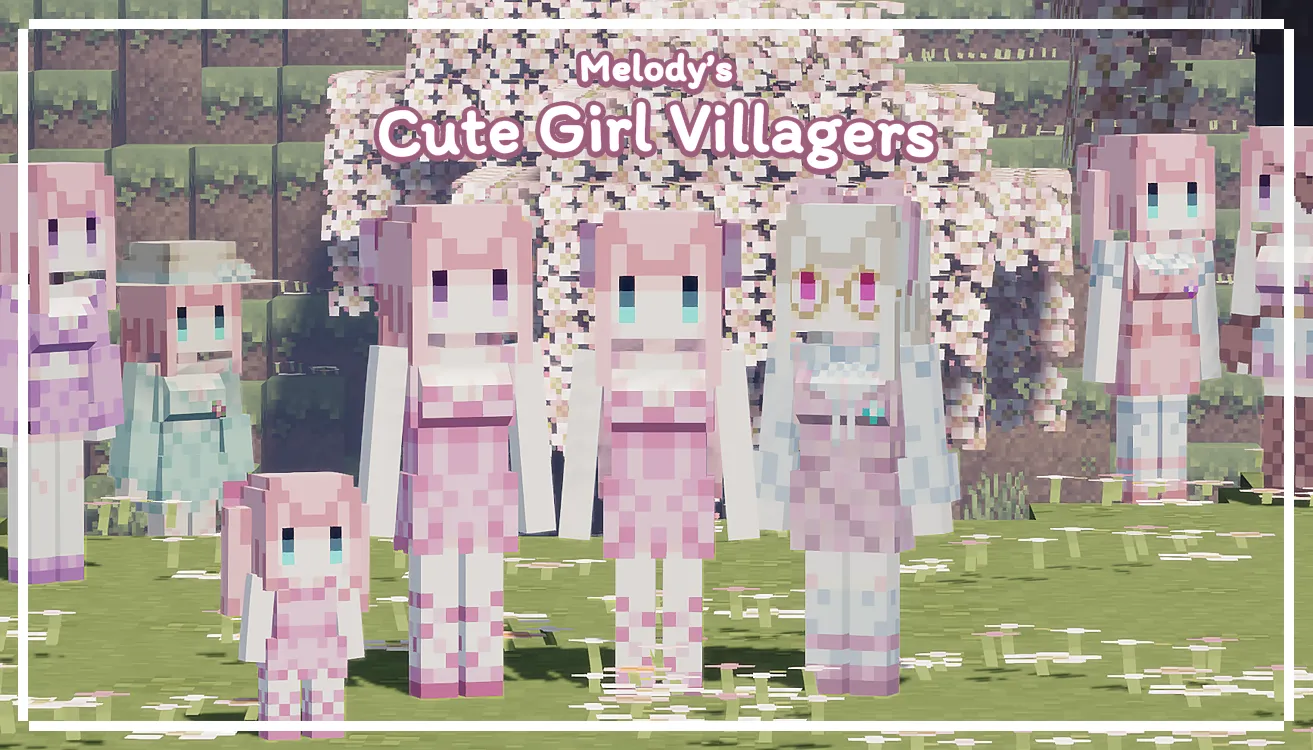 Melody's Cute Girl Villagers — скриншот 1 (Текстуры, Minecraft)