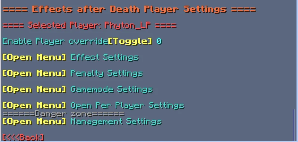 Effects After Death, Моды, Minecraft