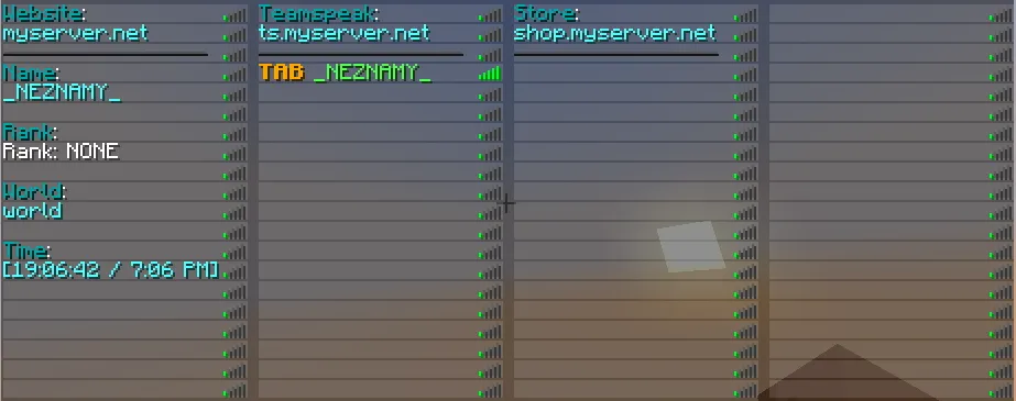 TAB, Моды, Minecraft