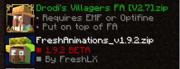 Drodi's Villagers x Fresh Animations — скриншот 1 (Текстуры, Minecraft)