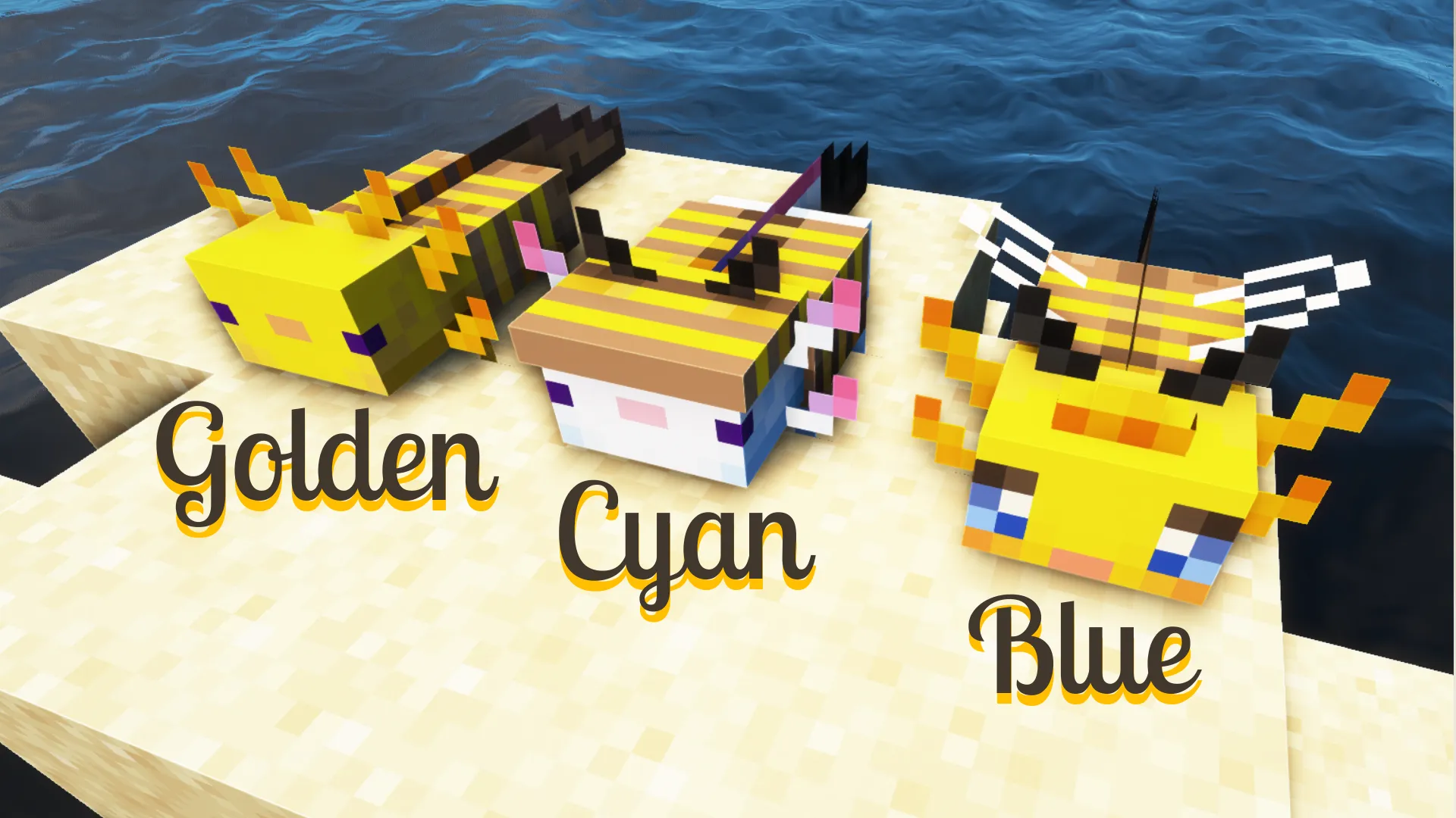 Buzzy Bee Axolotls — скриншот 3 (Текстуры, Minecraft)