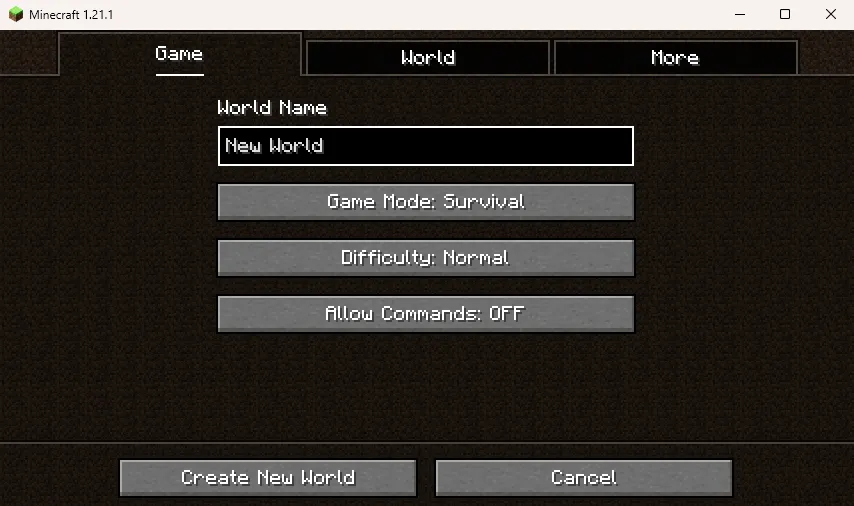 OldDirtBackground, Текстуры, Minecraft