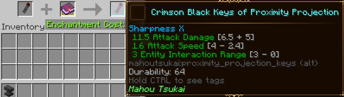 Enchantable Crimson Black Keys of Proximity Projection, Дата-паки, Minecraft