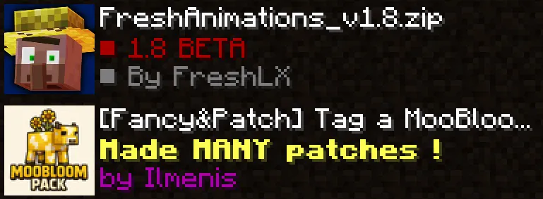 Tag a MooBloom pack x Fresh Animations, Текстуры, Minecraft