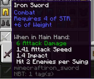Epic Stats Remastered: Weapon Requirements (Discontinued) — скриншот 4 (Моды, Minecraft)