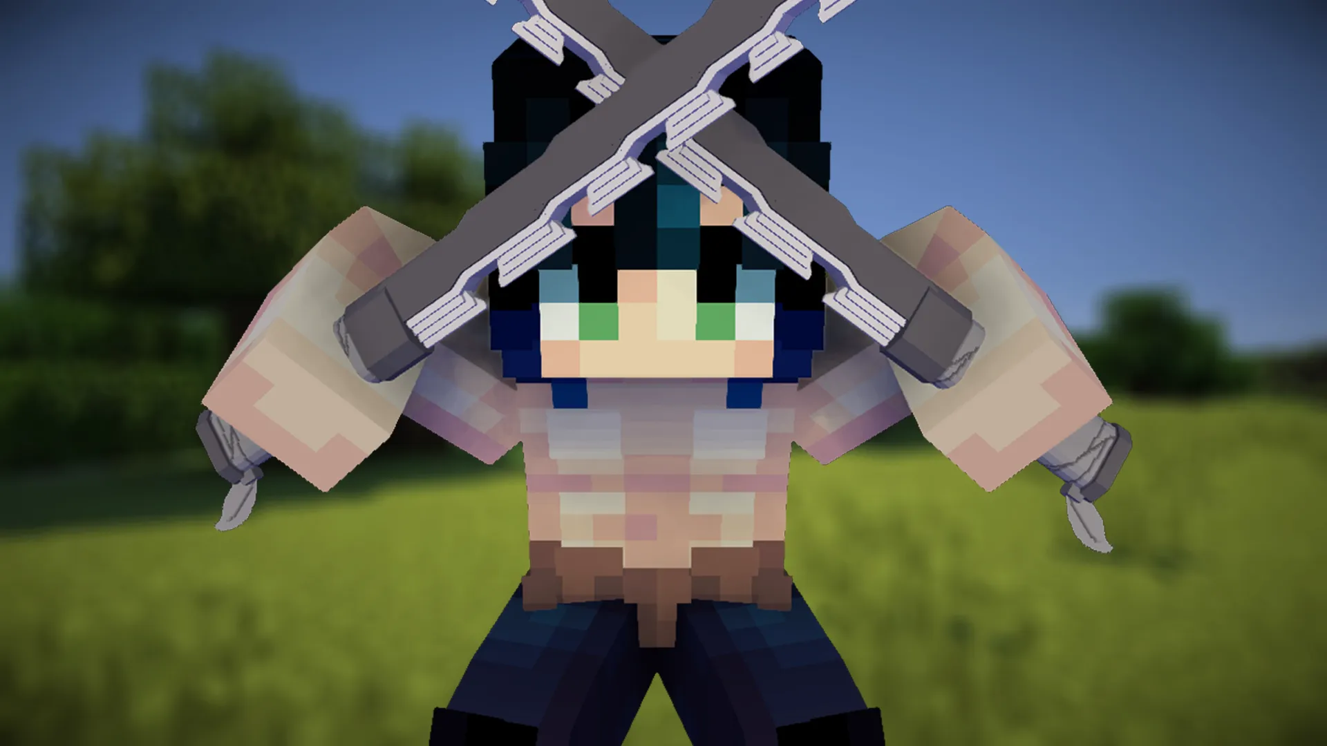 Inosuke katana from anime Demon slayer — скриншот 1 (Текстуры, Minecraft)