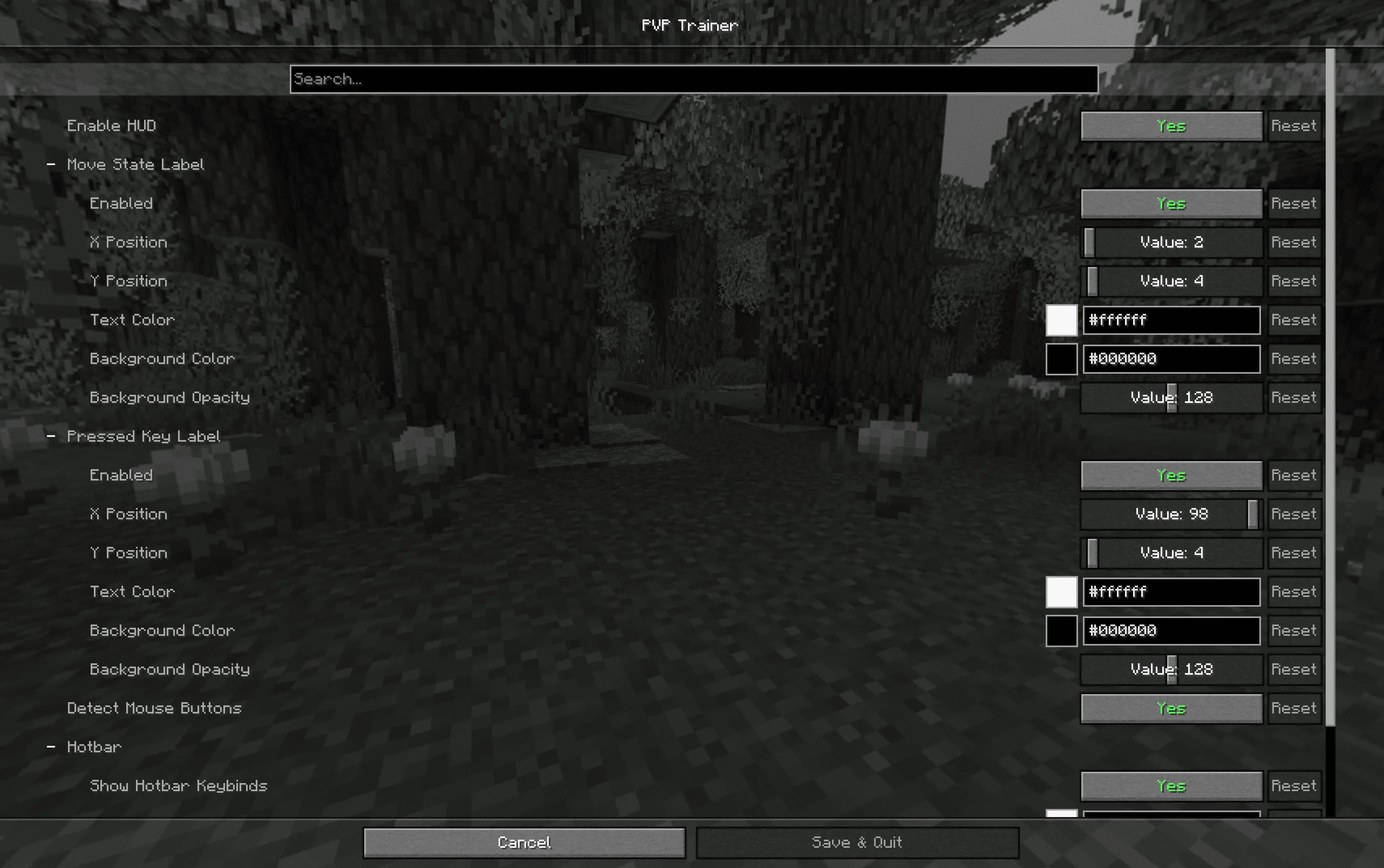 PVP Trainer, Моды, Minecraft