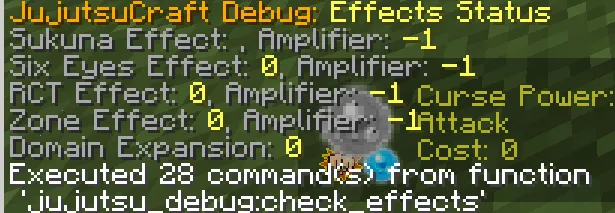 JujutsuCraft Debug Utilities — скриншот 5 (Дата-паки, Minecraft)