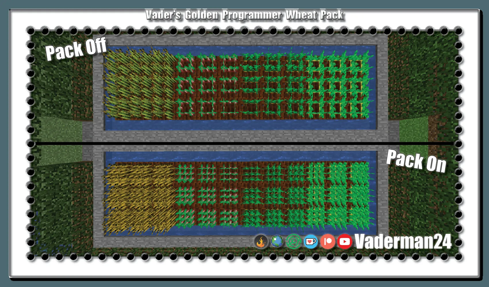 Vader's Golden Programmer Wheat Pack — Wheat Replacement — скриншот 1 (Текстуры, Minecraft)