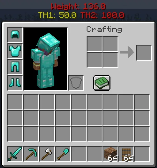 Encumbered (Player Weight), Моды, Minecraft