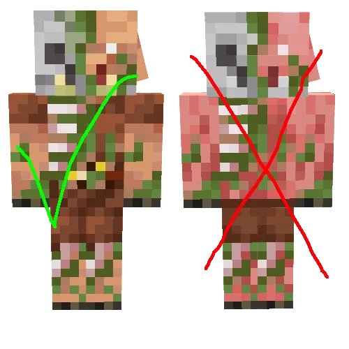 Realistic zombified piglins, Текстуры, Minecraft