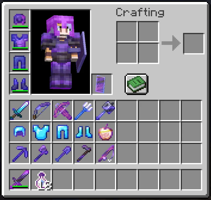 Purple XP Bar & Enchantment Glint – Customizable — скриншот 2 (Текстуры, Minecraft)