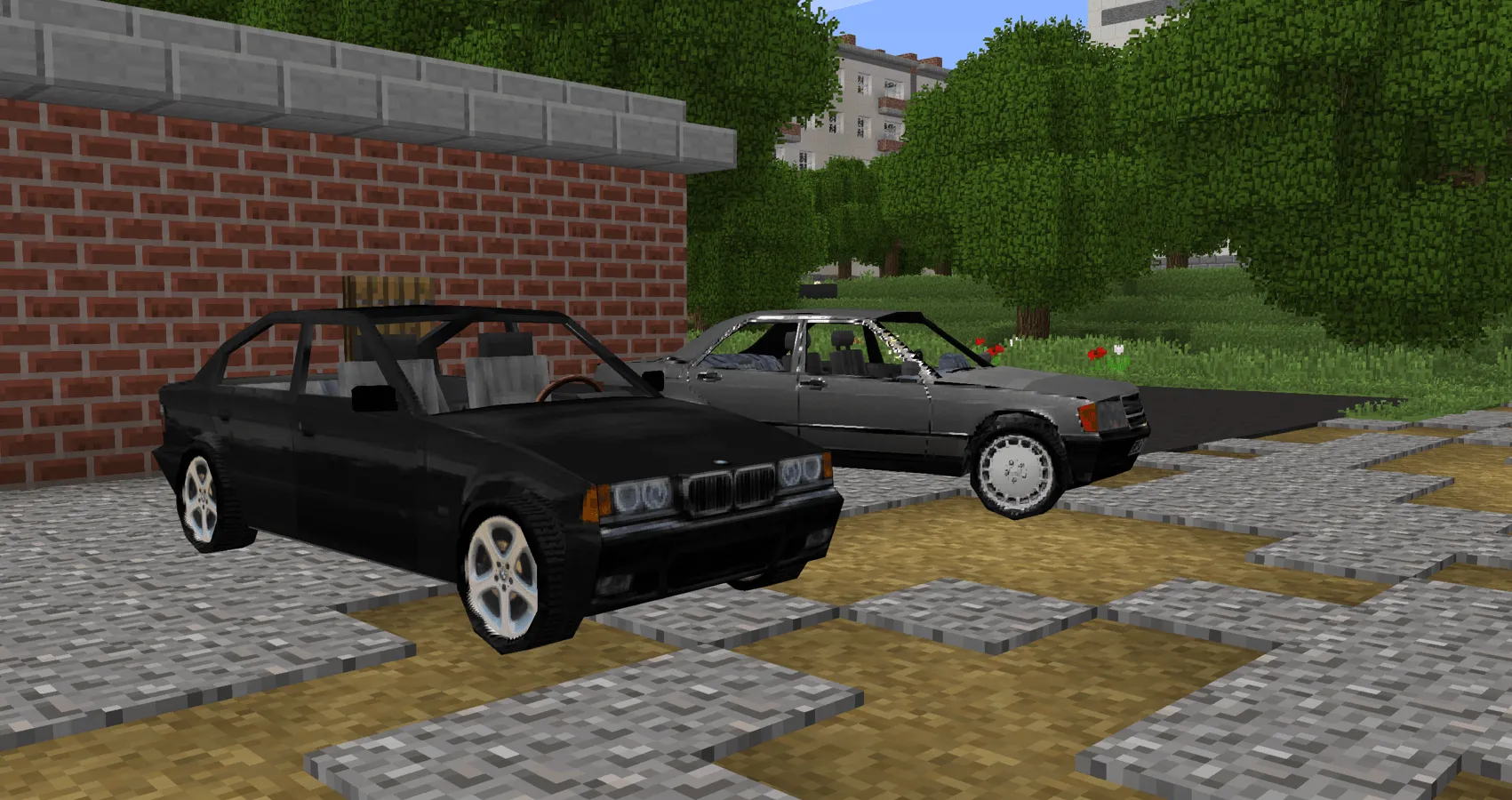 [Immersive Vehicles/IV/MTS] pack 90x bmw and mercedes — скриншот 1 (Моды, Minecraft)