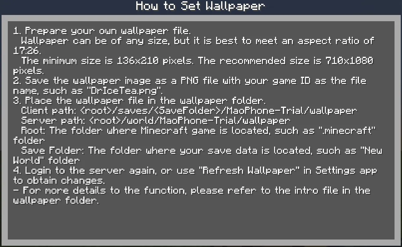 MaoPhone - Trial Version, Моды, Minecraft