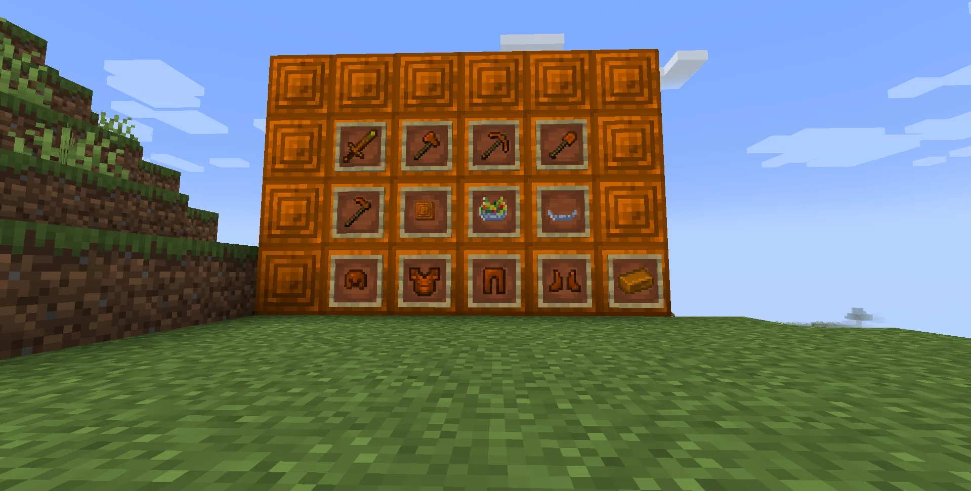 Orange Calcite Armor + Tools — скриншот 1 (Моды, Minecraft)